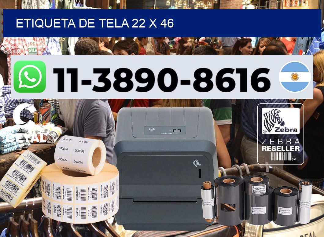 etiqueta de tela 22 x 46