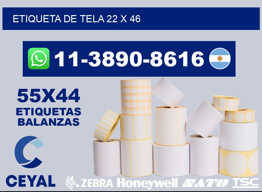 etiqueta de tela 22 x 46
