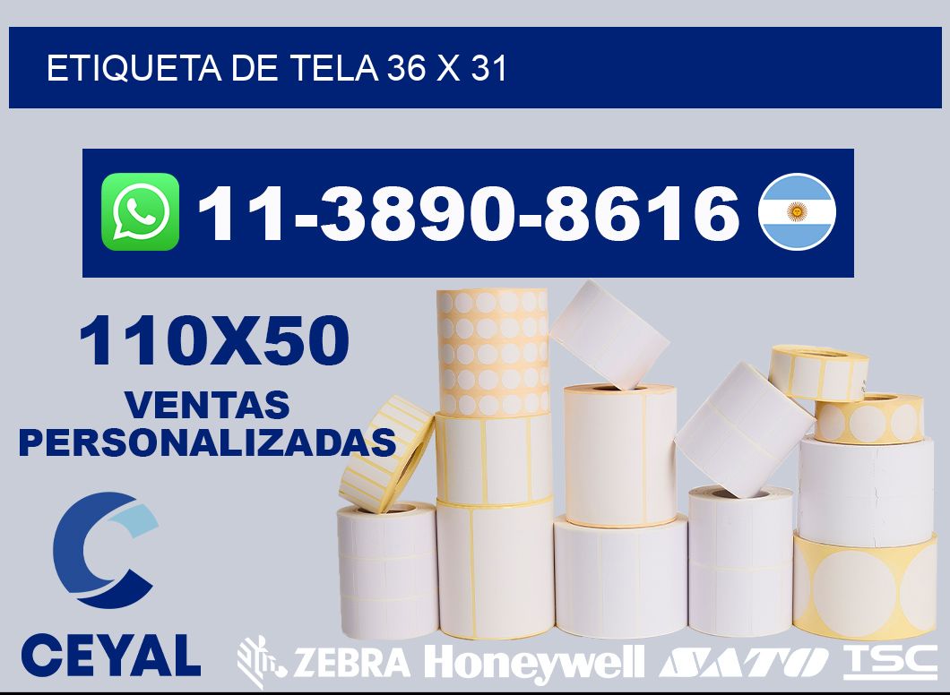 etiqueta de tela 36 x 31