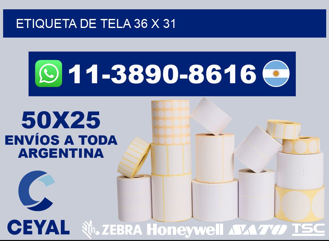 etiqueta de tela 36 x 31