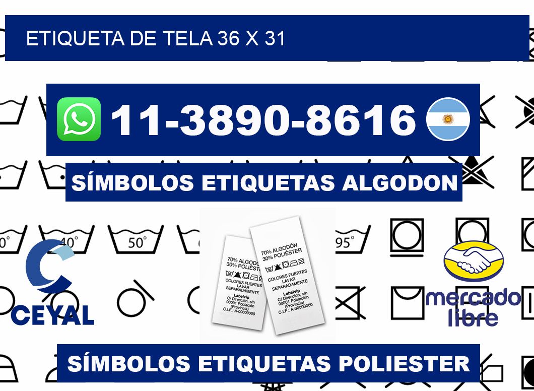etiqueta de tela 36 x 31