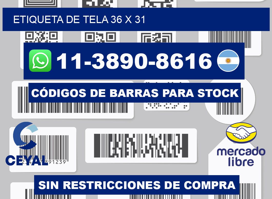 etiqueta de tela 36 x 31
