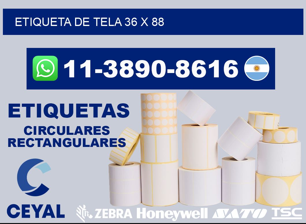 etiqueta de tela 36 x 88