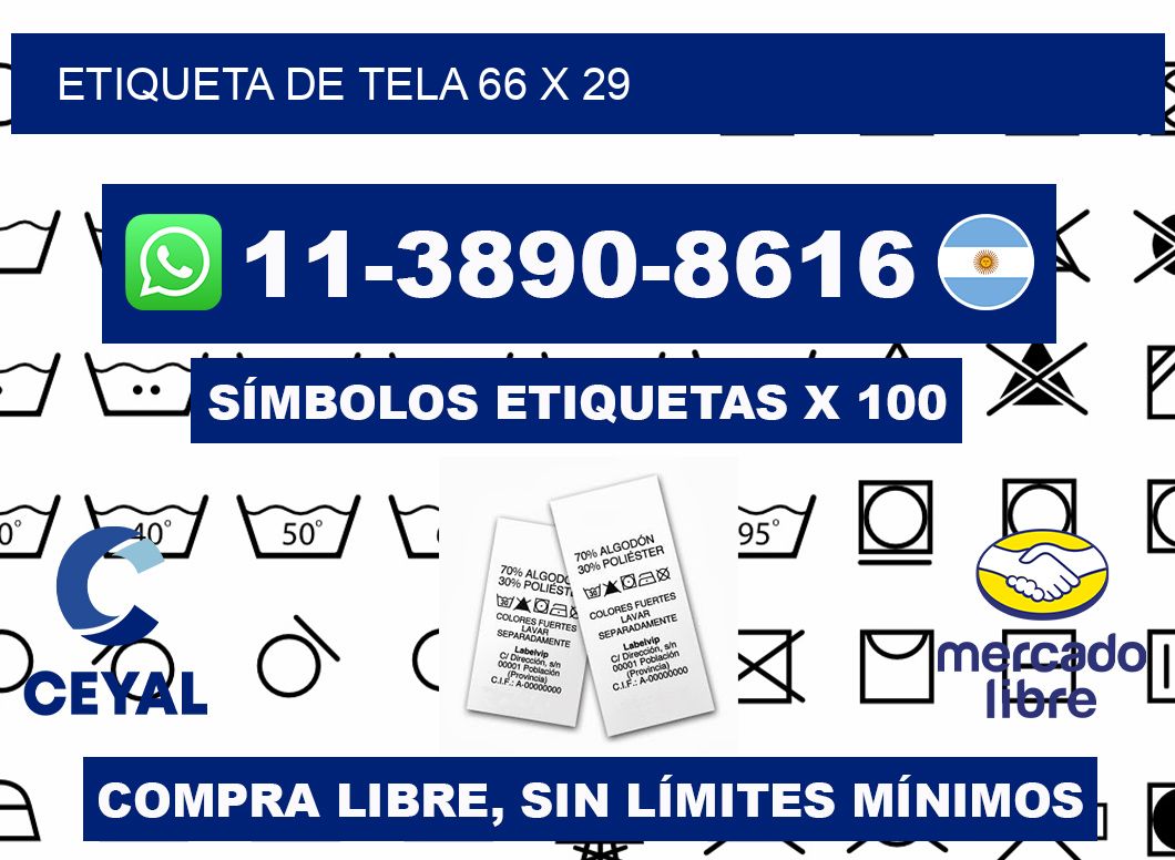 etiqueta de tela 66 x 29
