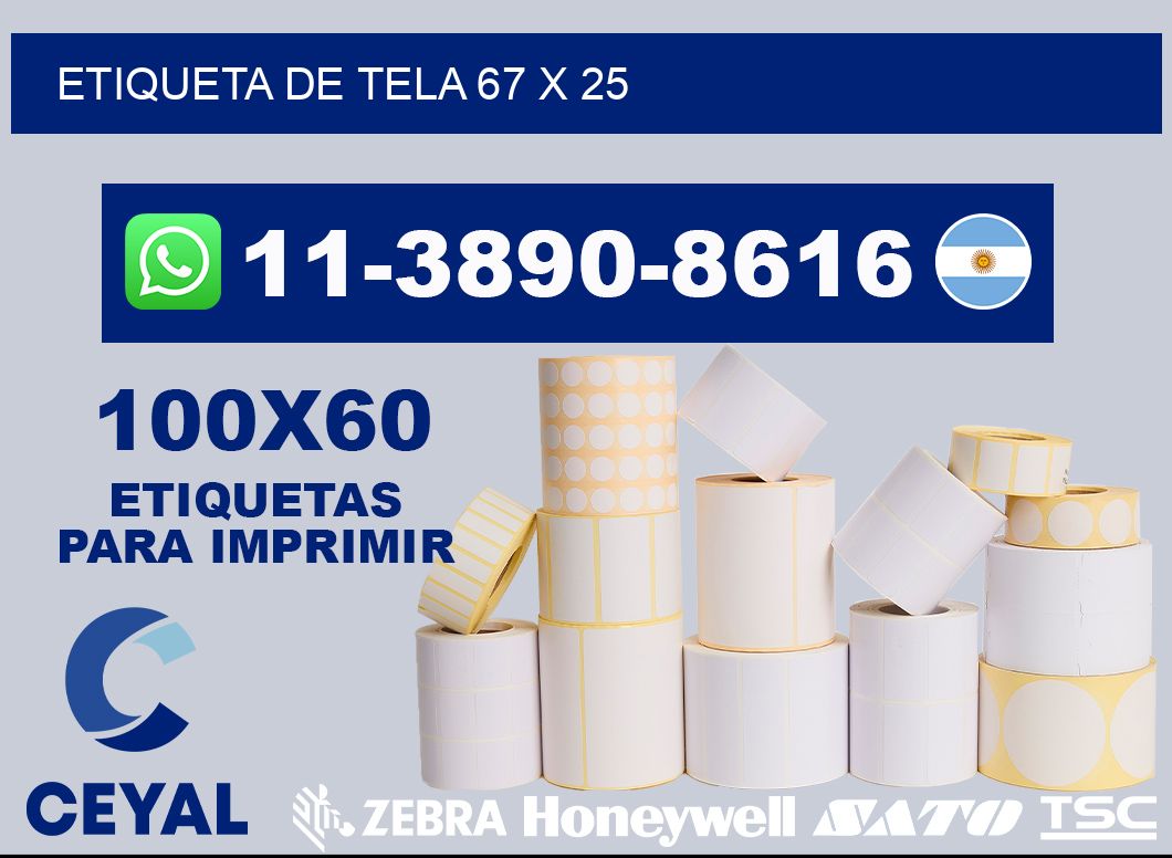 etiqueta de tela 67 x 25