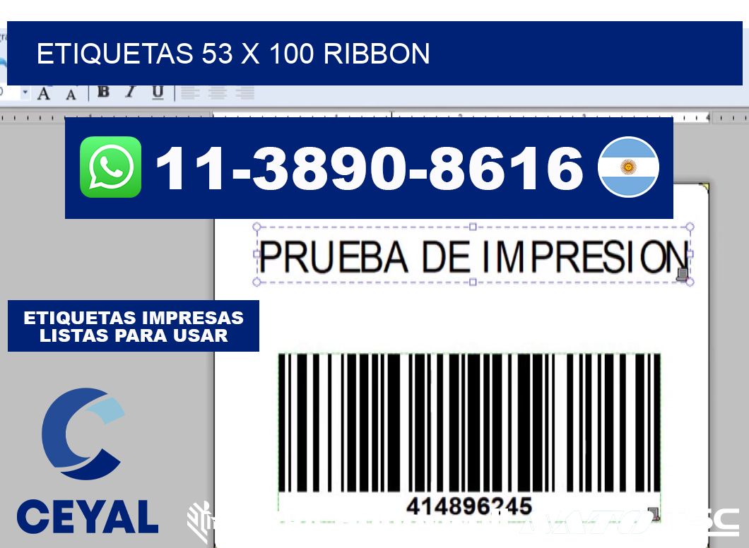 etiquetas 53 x 100 ribbon