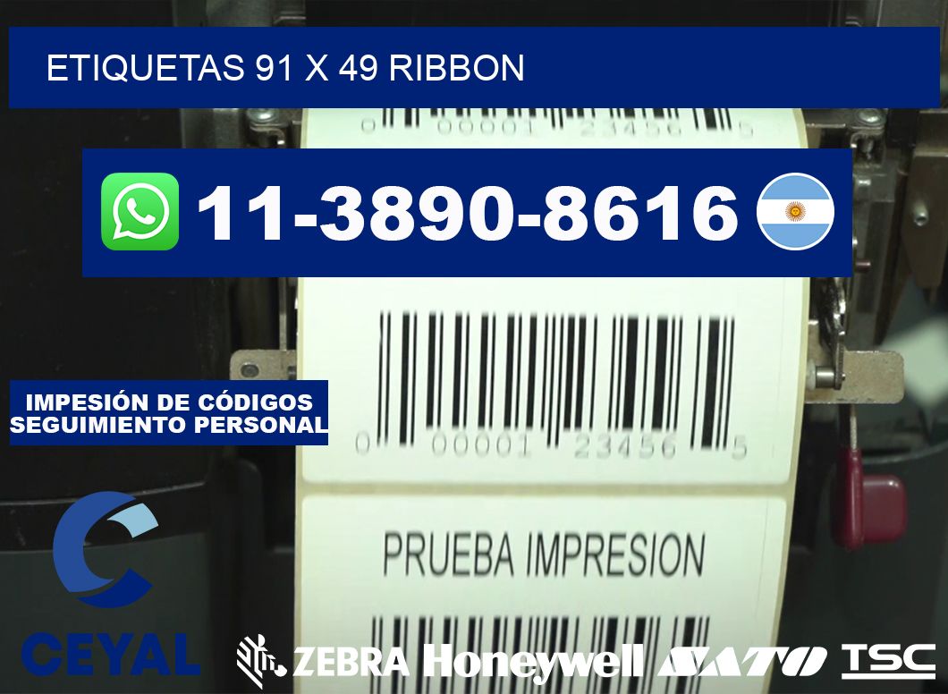 etiquetas 91 x 49 ribbon