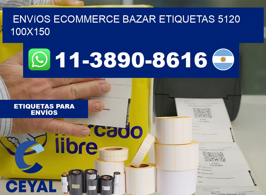 Envíos Ecommerce bazar etiquetas 5120 100×150