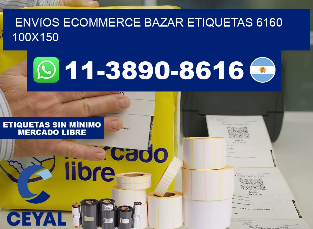Envíos Ecommerce bazar etiquetas 6160 100×150