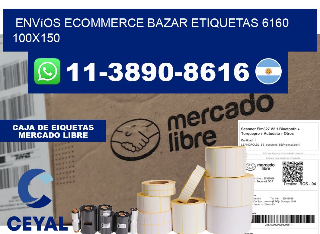 Envíos Ecommerce bazar etiquetas 6160 100x150