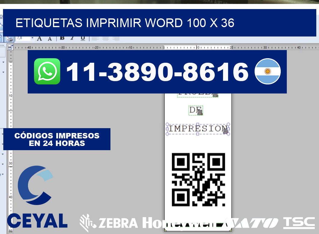Etiquetas imprimir Word 100 x 36