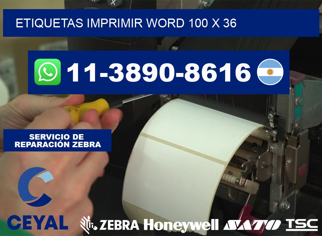 Etiquetas imprimir Word 100 x 36
