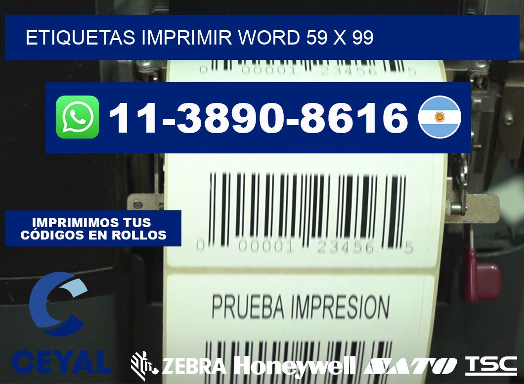 Etiquetas imprimir Word 59 x 99