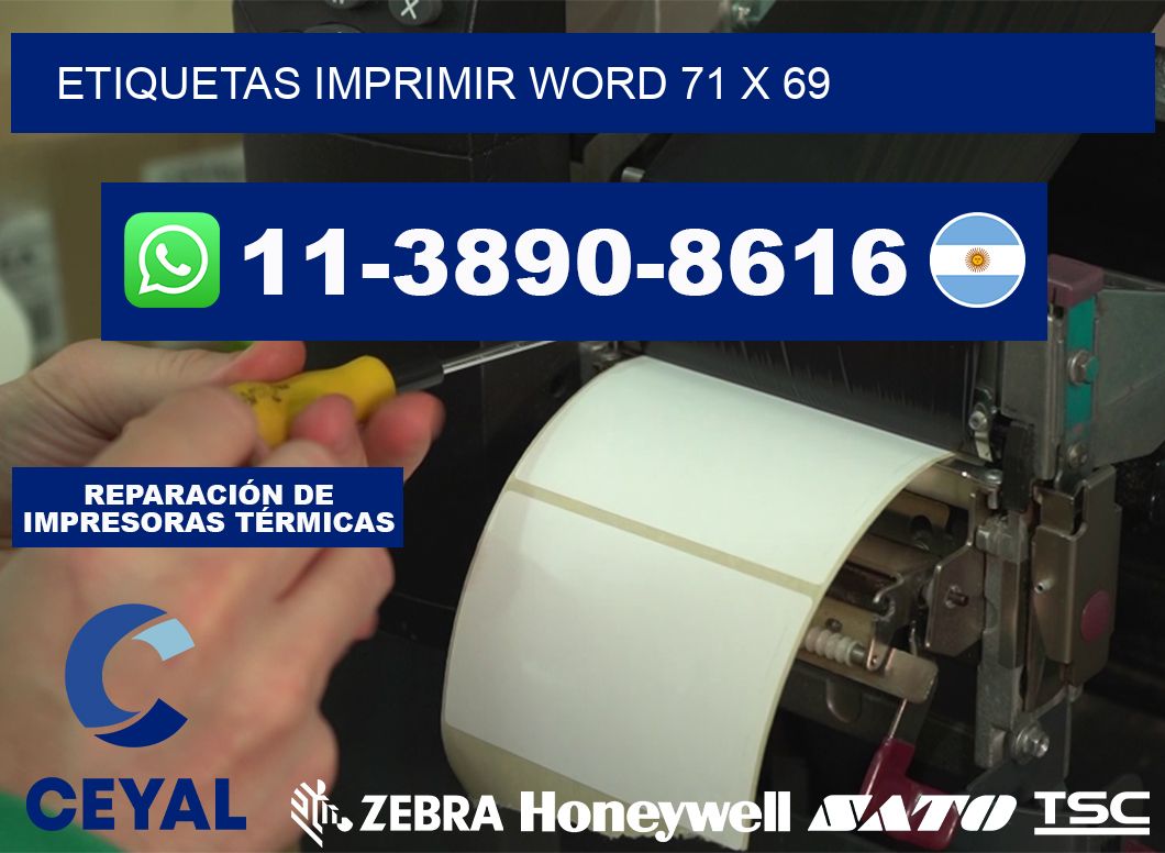 Etiquetas imprimir Word 71 x 69