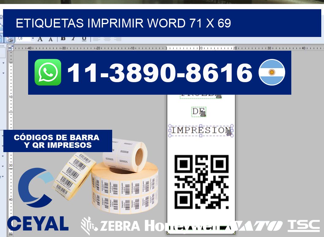 Etiquetas imprimir Word 71 x 69