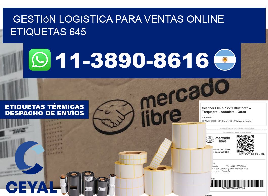 Gestión logística para ventas online  etiquetas 645