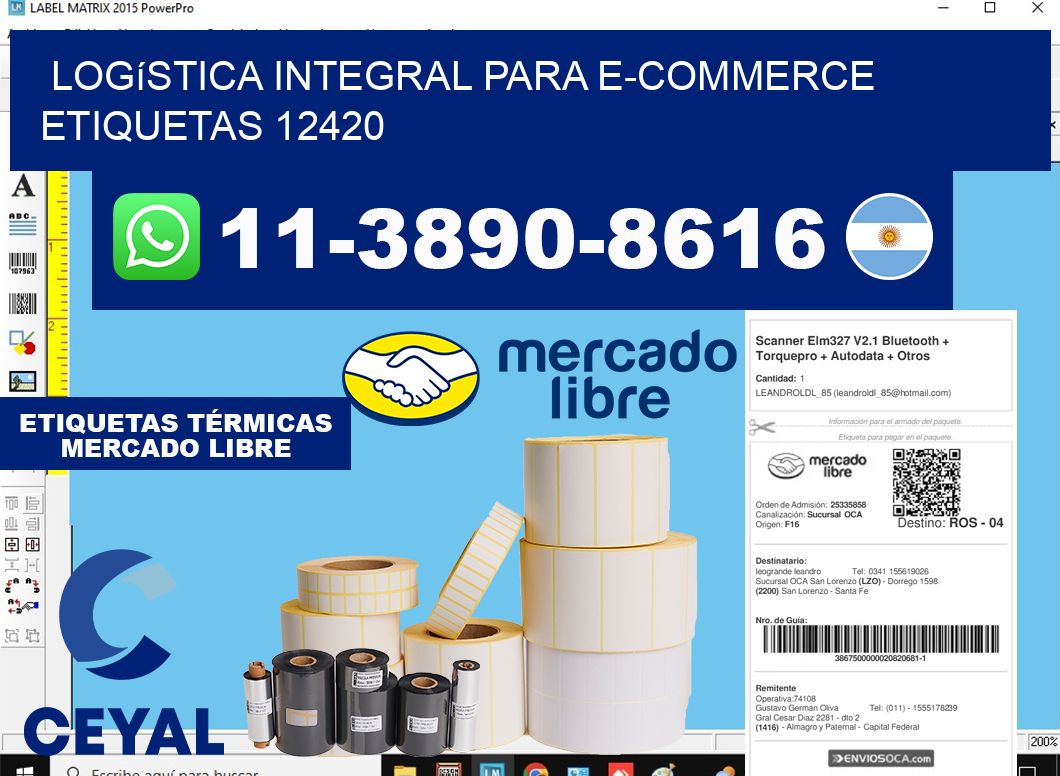 Logística integral para e-commerce  etiquetas 12420