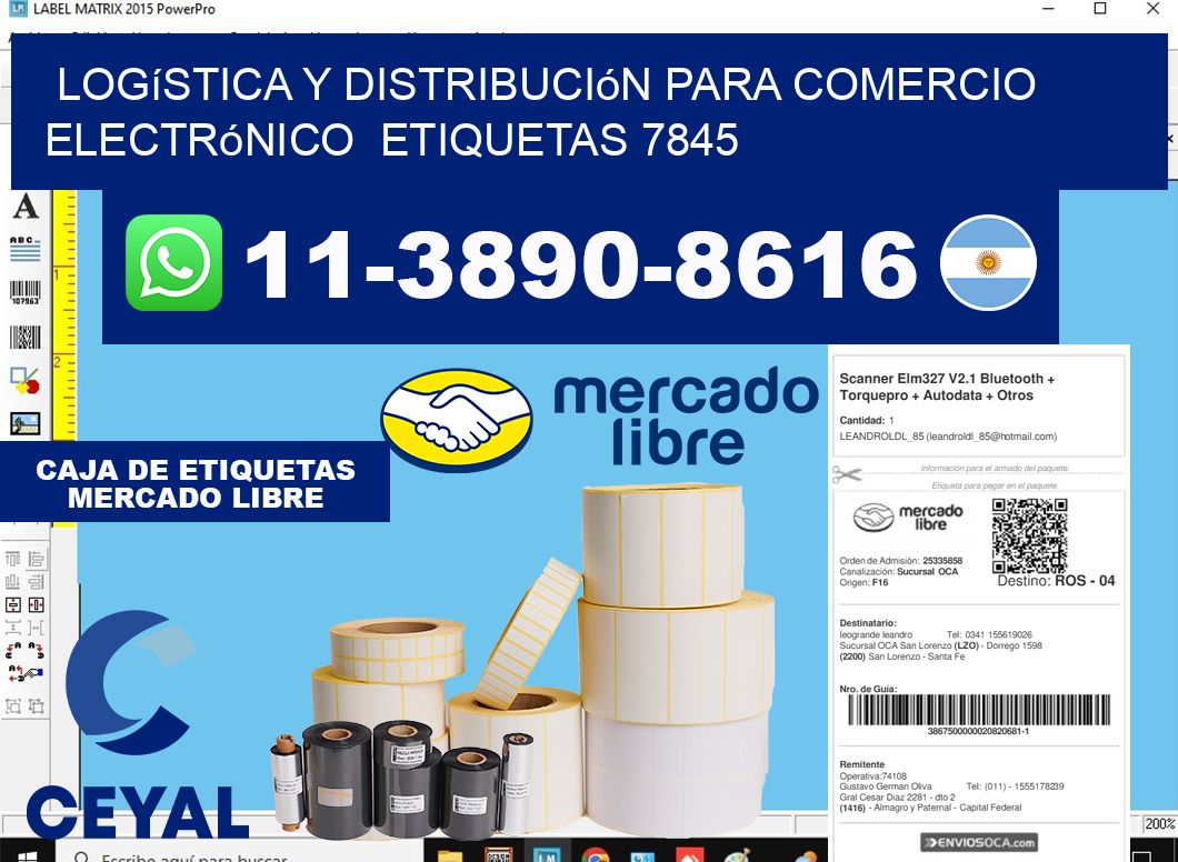Logística y distribución para comercio electrónico  etiquetas 7845