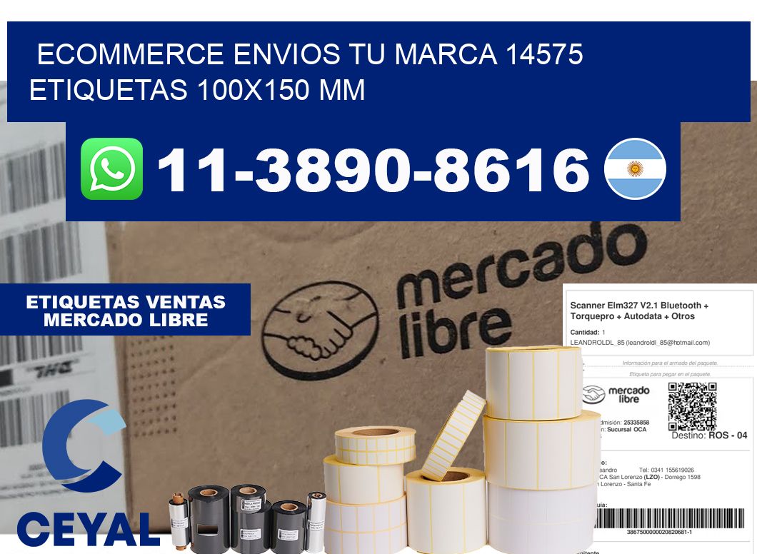 ecommerce envios tu marca 14575  etiquetas 100x150 mm