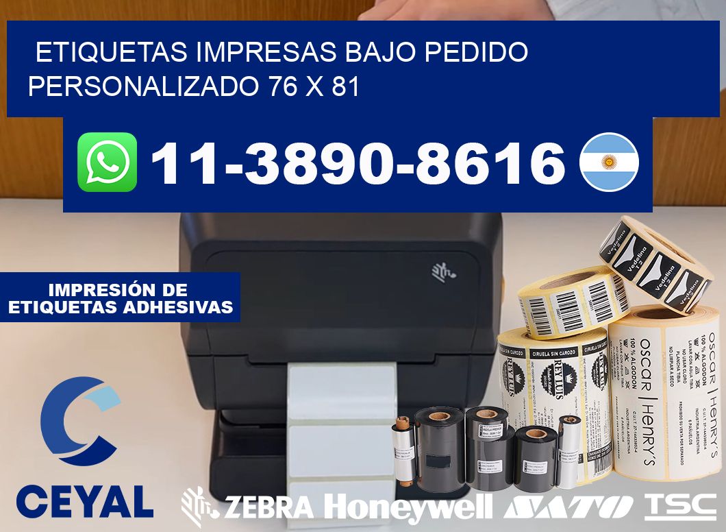 etiquetas impresas bajo pedido personalizado 76 x 81