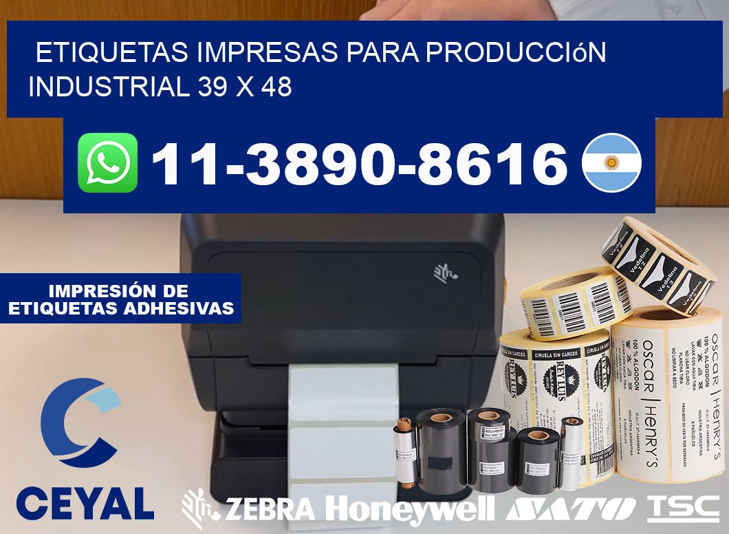 etiquetas impresas para producción industrial 39 x 48