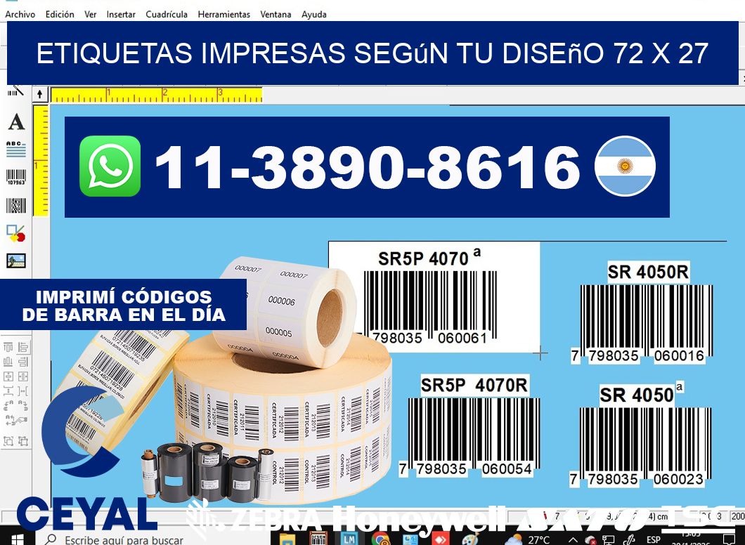 etiquetas impresas según tu diseño 72 x 27