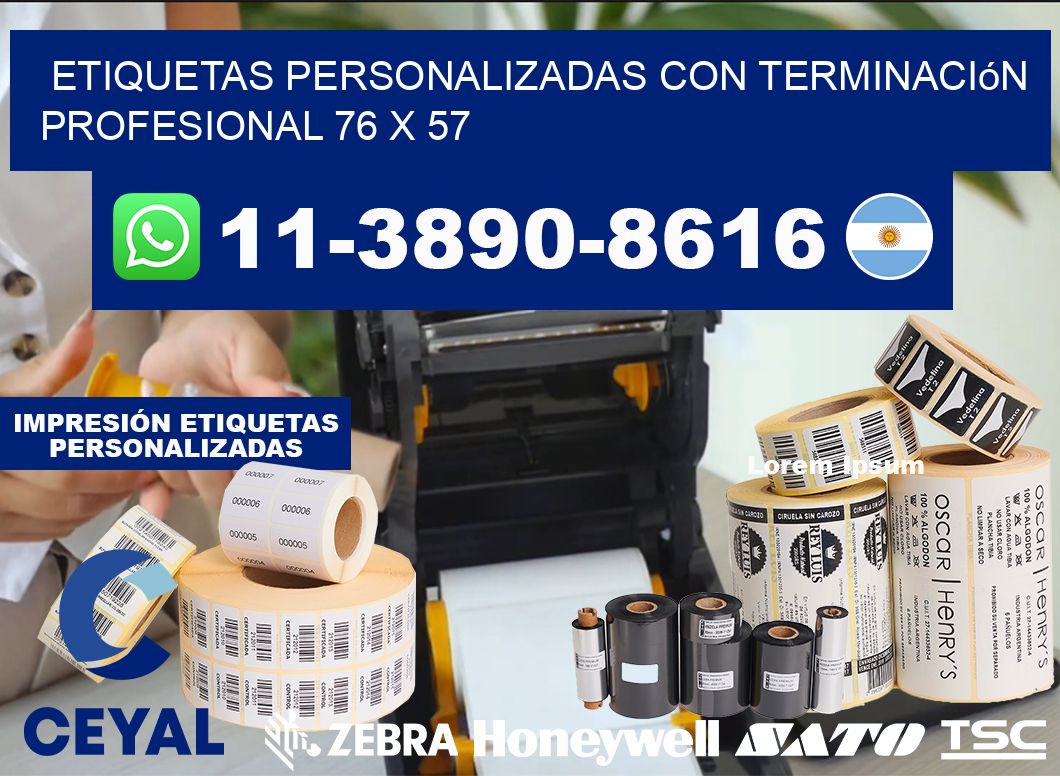 etiquetas personalizadas con terminación profesional 76 x 57