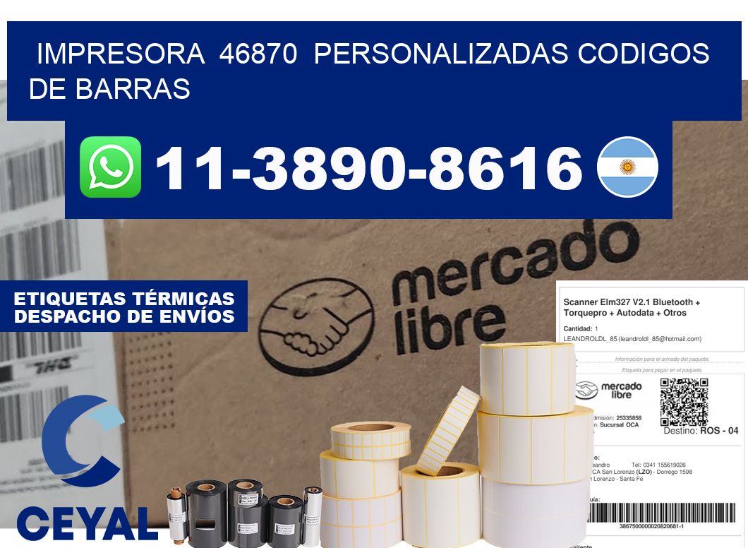 impresora  46870  personalizadas codigos de barras