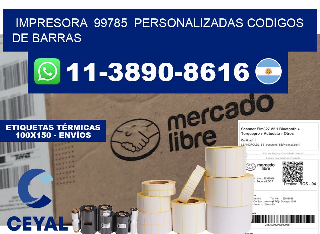 impresora  99785  personalizadas codigos de barras