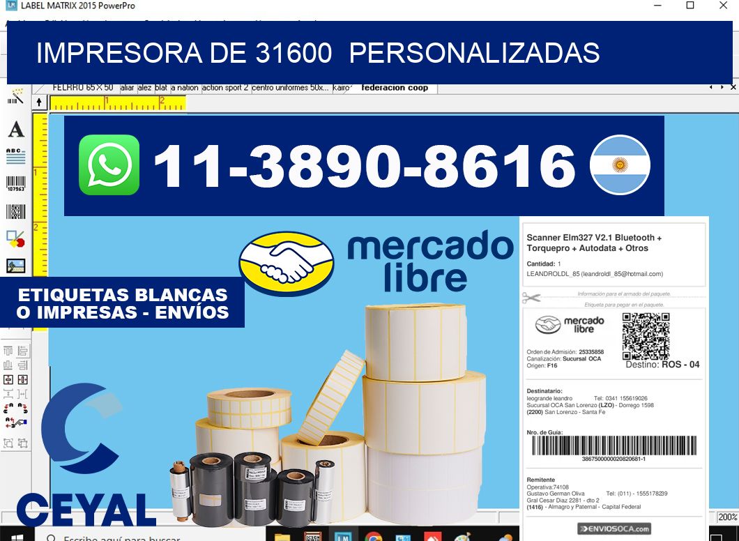 impresora de 31600  personalizadas