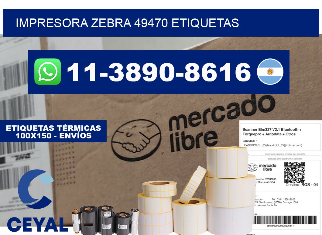 impresora zebra 49470 etiquetas