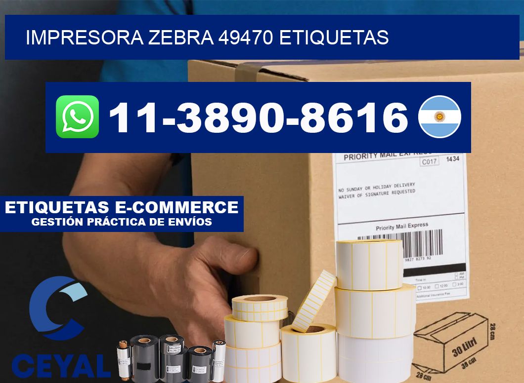 impresora zebra 49470 etiquetas