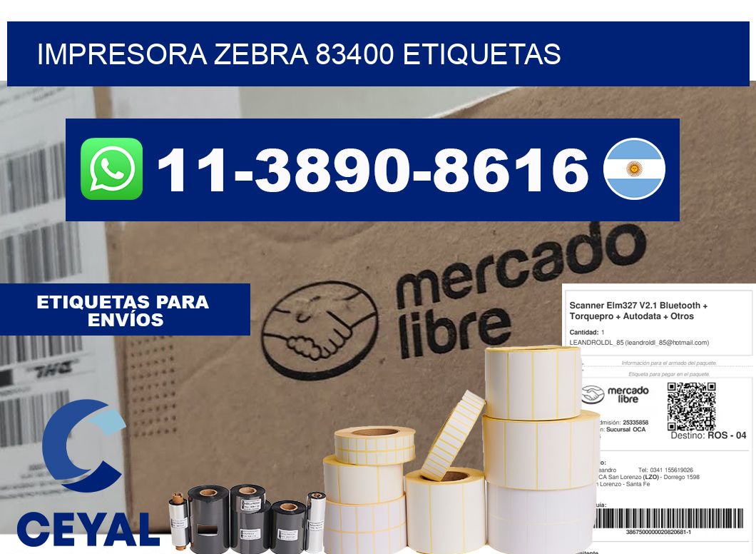 impresora zebra 83400 etiquetas