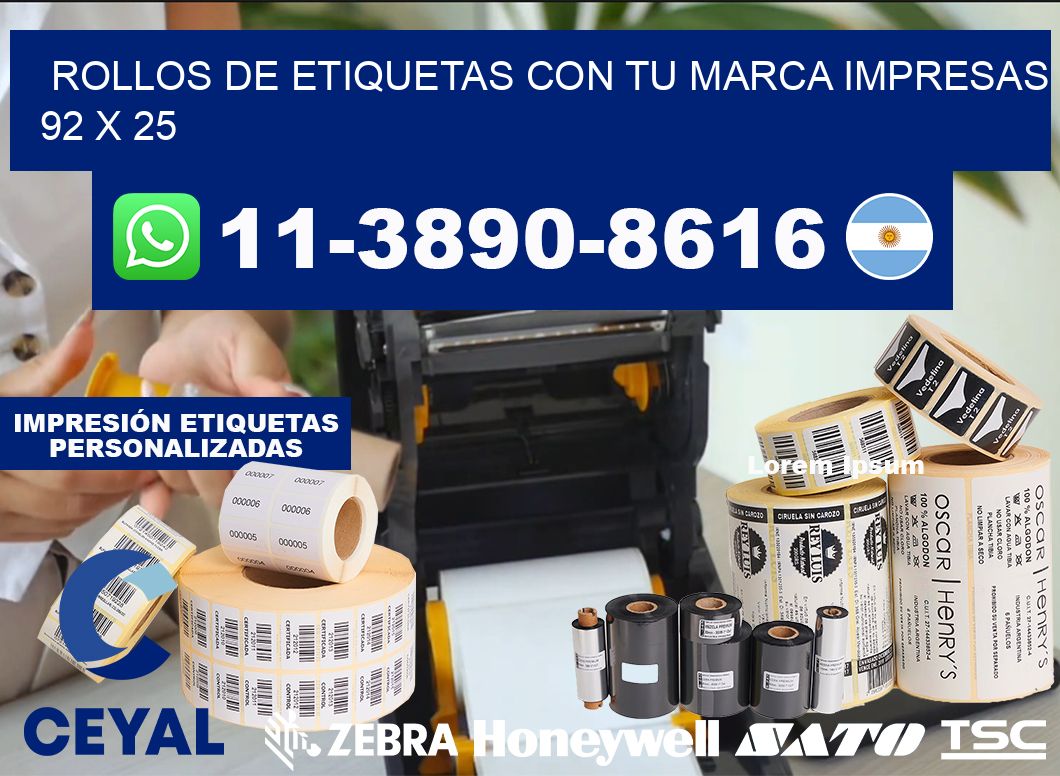 rollos de etiquetas con tu marca impresas 92 x 25