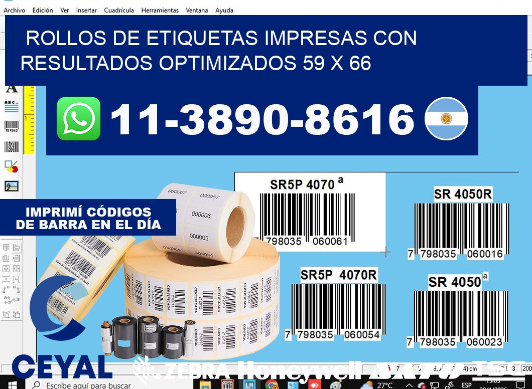 rollos de etiquetas impresas con resultados optimizados 59 x 66