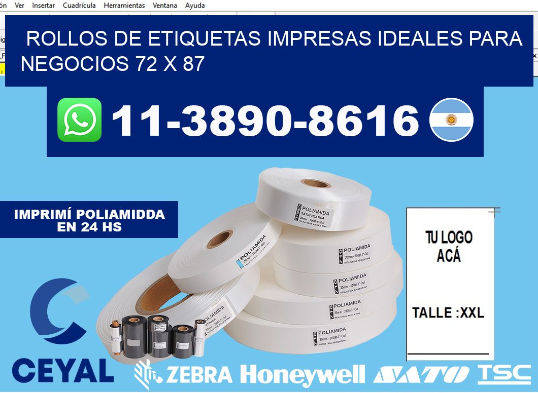 rollos de etiquetas impresas ideales para negocios 72 x 87