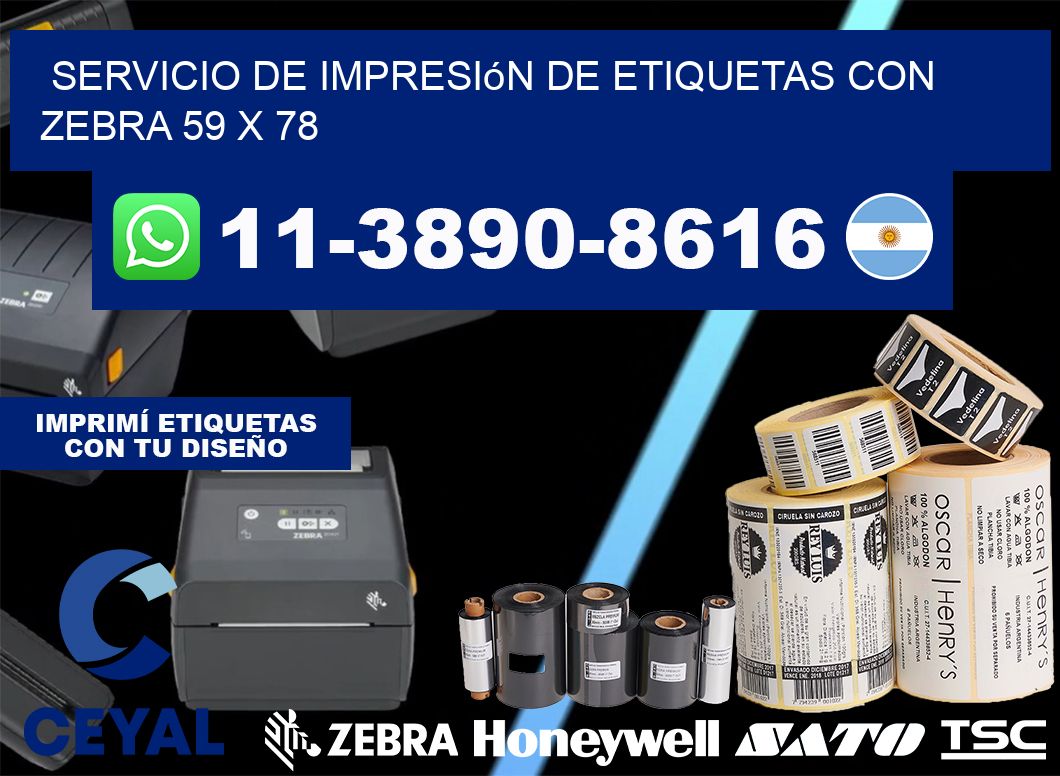 servicio de impresión de etiquetas con Zebra 59 x 78