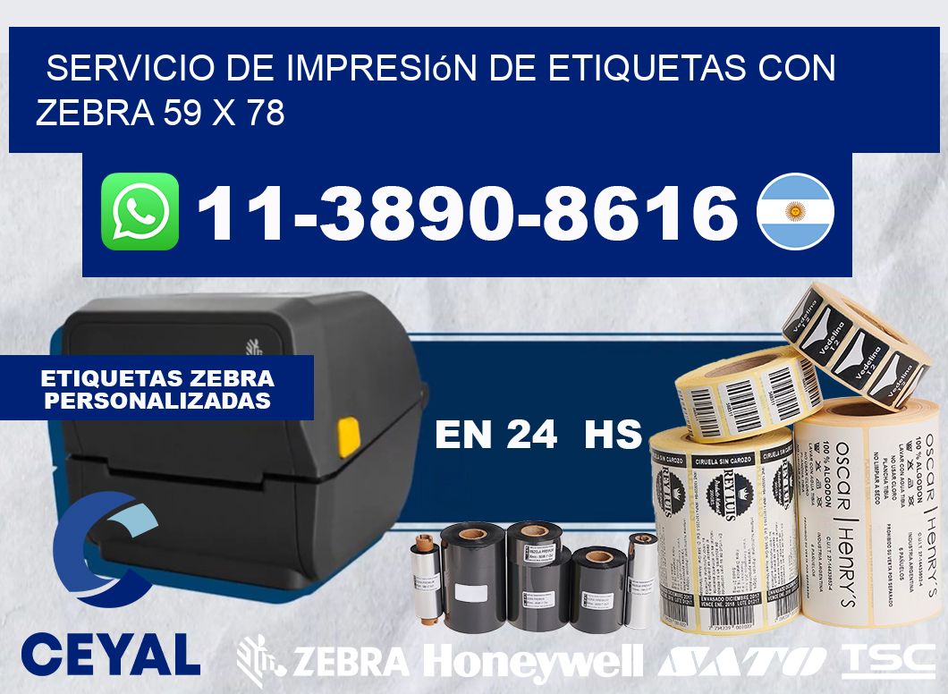 servicio de impresión de etiquetas con Zebra 59 x 78