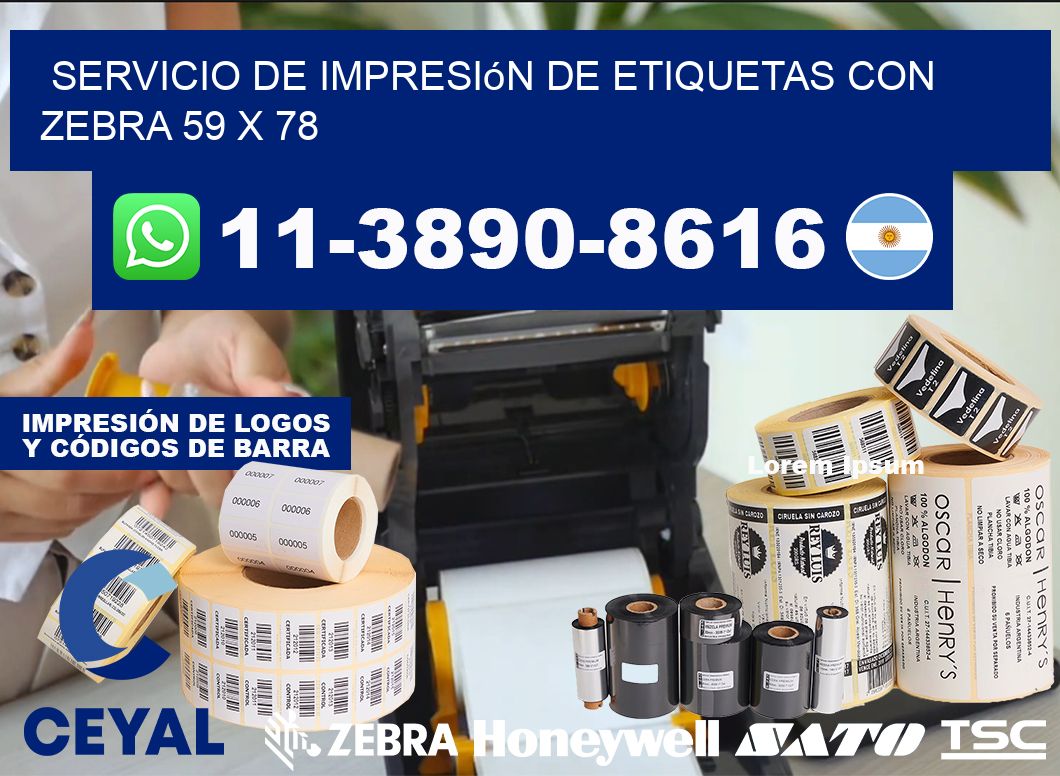 servicio de impresión de etiquetas con Zebra 59 x 78