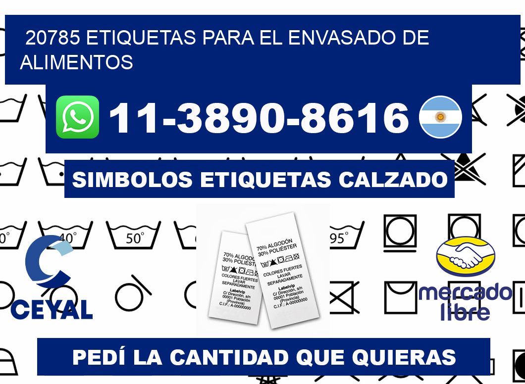 20785 etiquetas para el envasado de alimentos