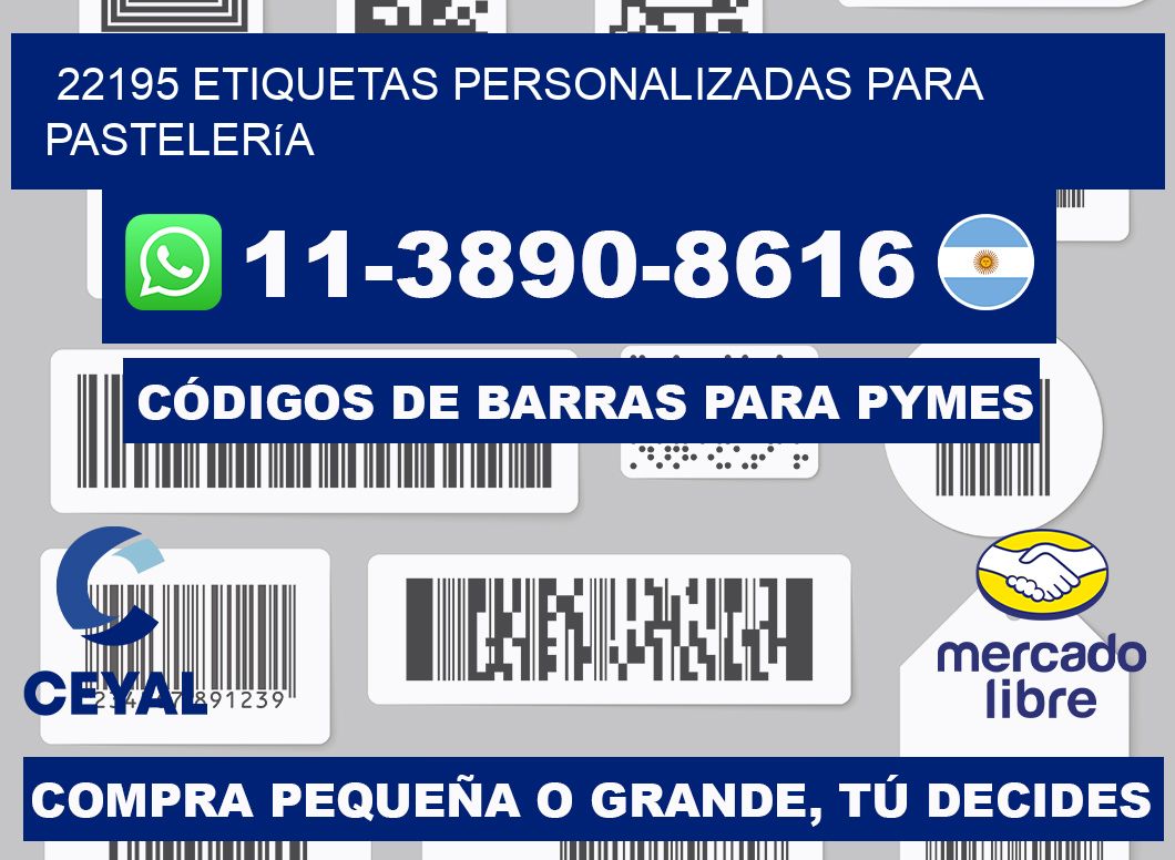 22195 etiquetas personalizadas para pastelería