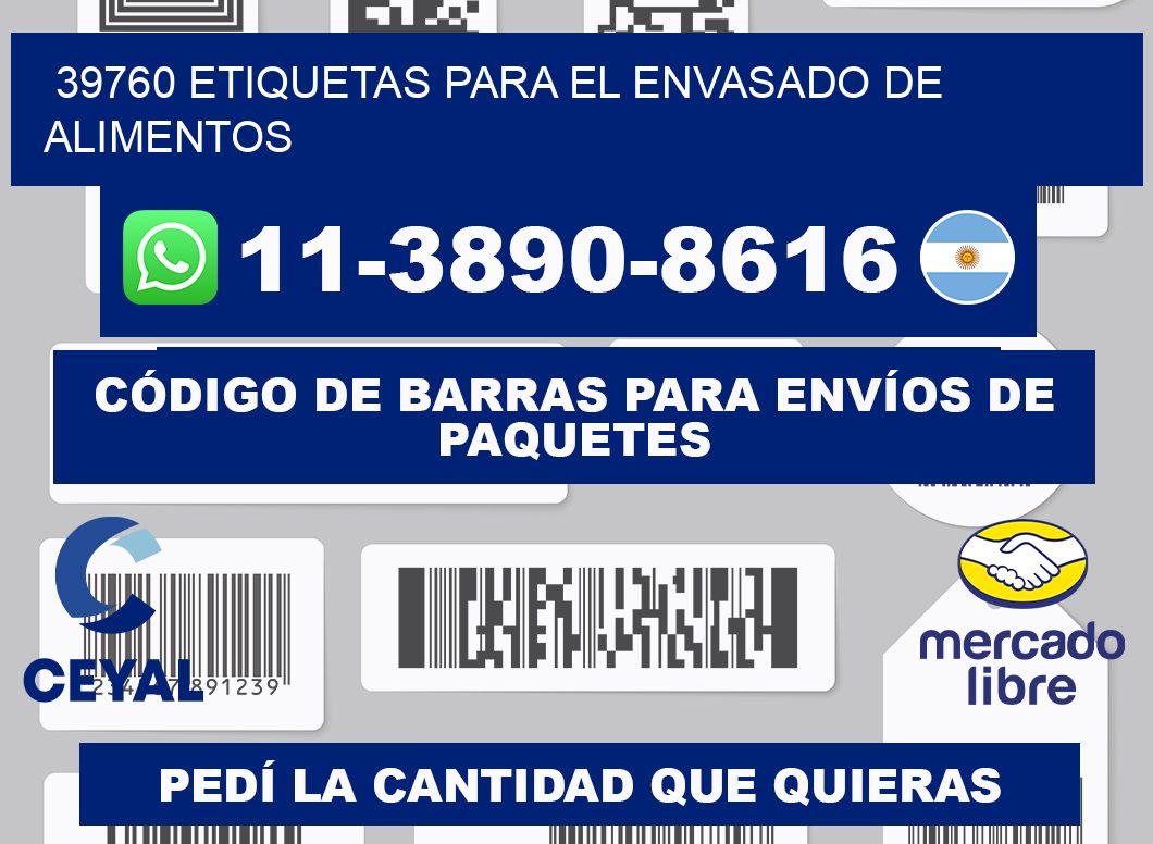 39760 etiquetas para el envasado de alimentos