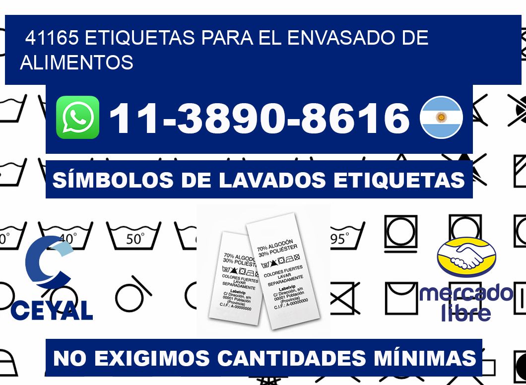 41165 etiquetas para el envasado de alimentos