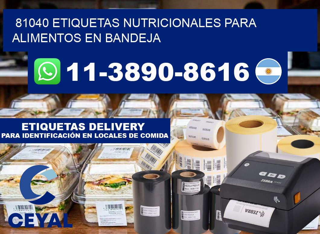 81040 etiquetas nutricionales para alimentos en bandeja