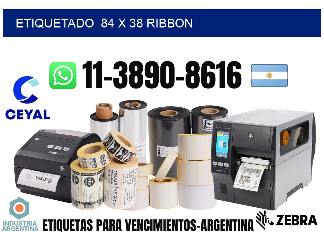 Etiquetado  84 x 38 ribbon