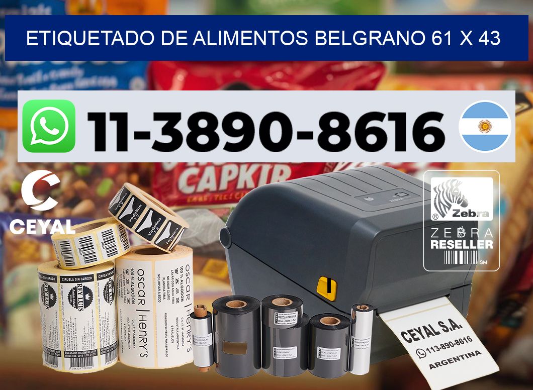 Etiquetado de alimentos belgrano 61 x 43