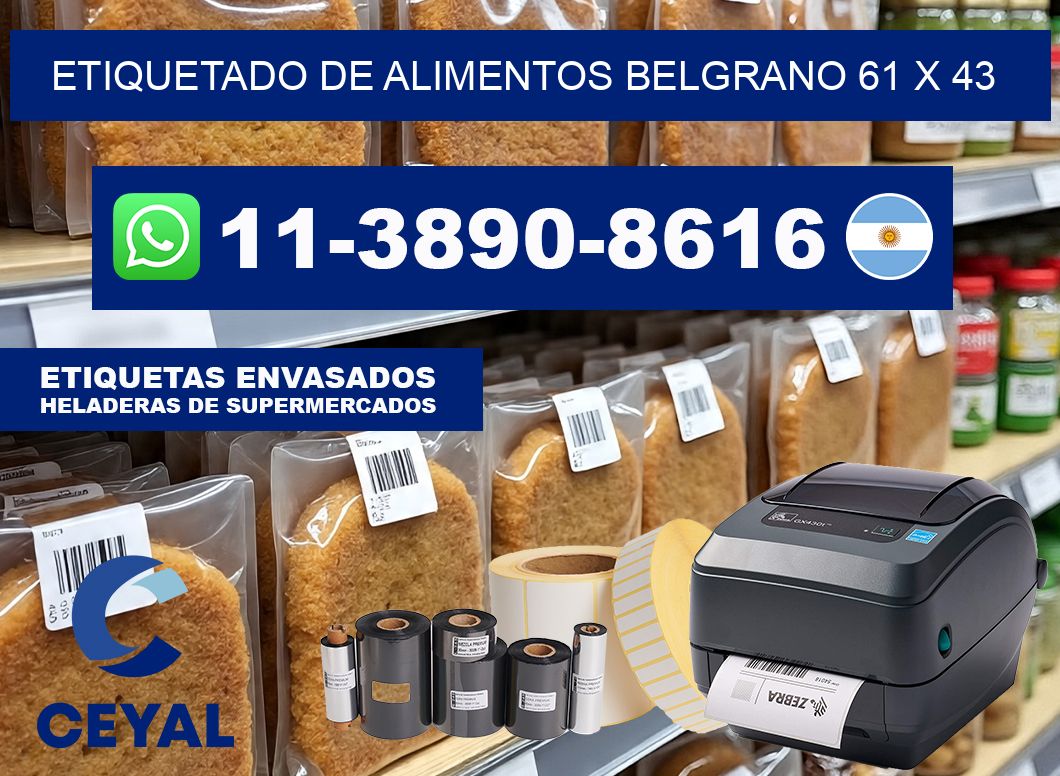 Etiquetado de alimentos belgrano 61 x 43