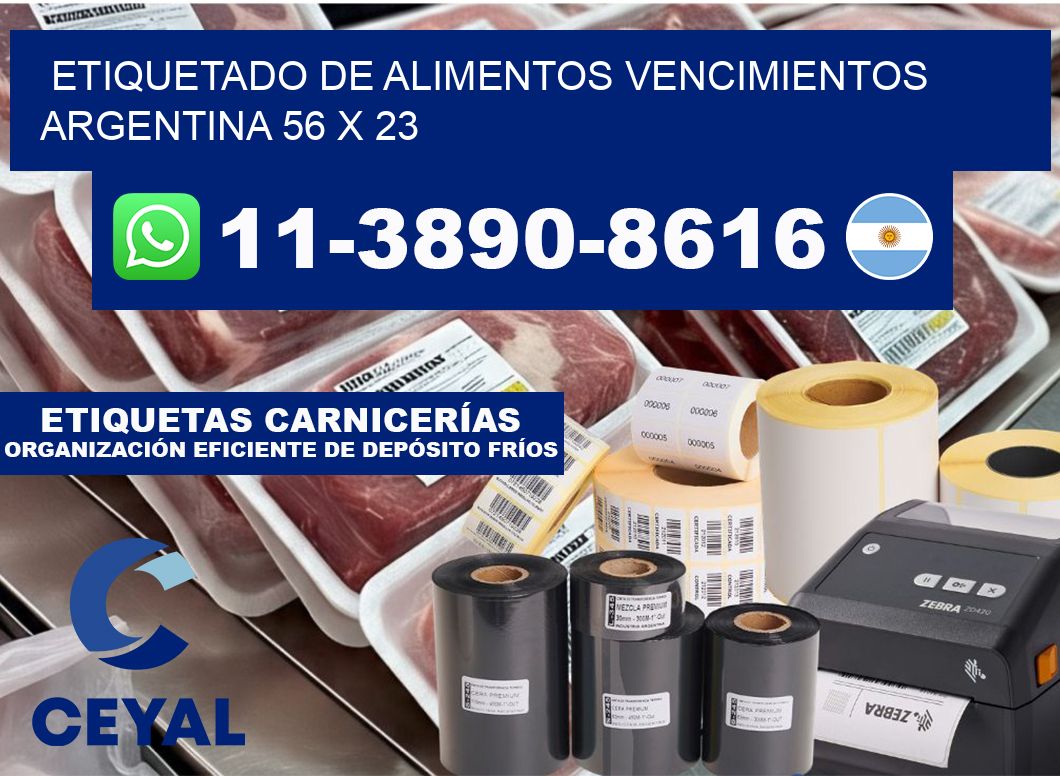 Etiquetado de alimentos vencimientos Argentina 56 x 23
