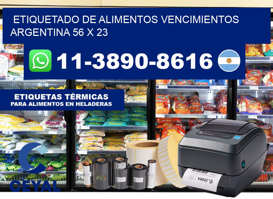 Etiquetado de alimentos vencimientos Argentina 56 x 23