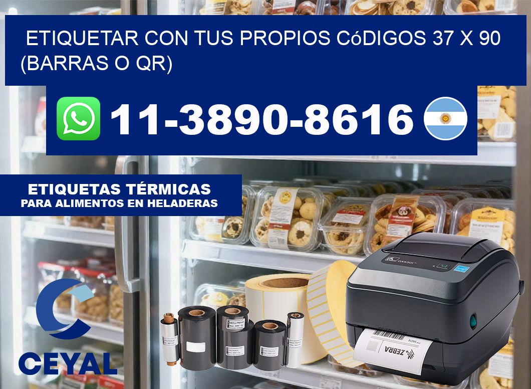 Etiquetar con tus propios códigos 37 x 90 (barras o QR)